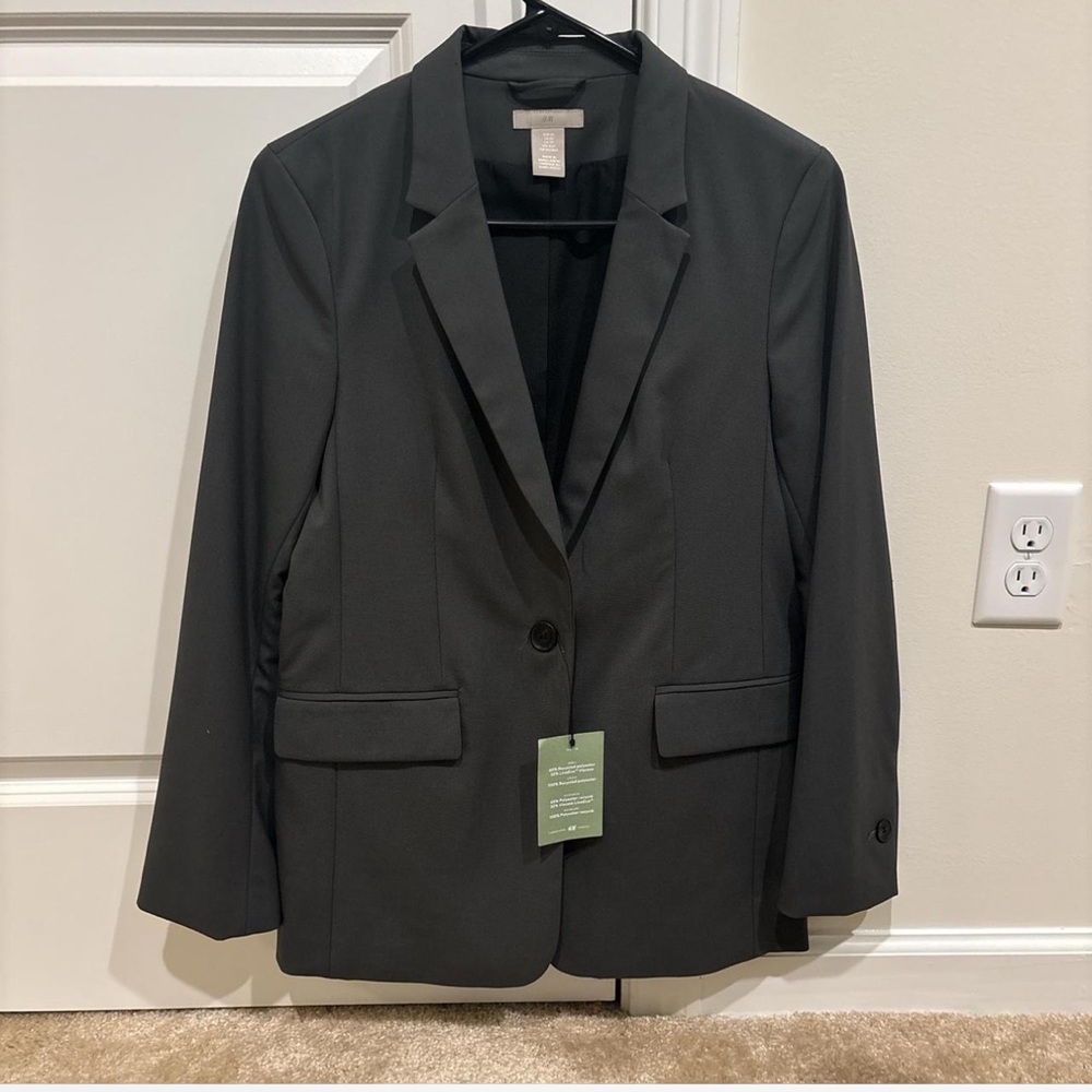 H&M Blazer in Dark Khaki Green
